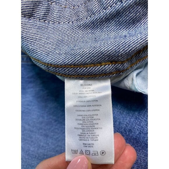 Re/Done Originals 80s Slim Straight Brisk Blue With Rips Womens Size 29 - Picture 9 of 14